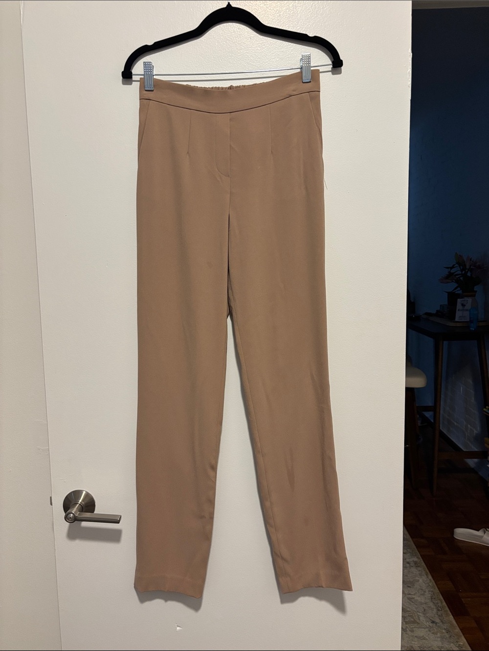 Babaton Camel Straight-Leg Dress Pants